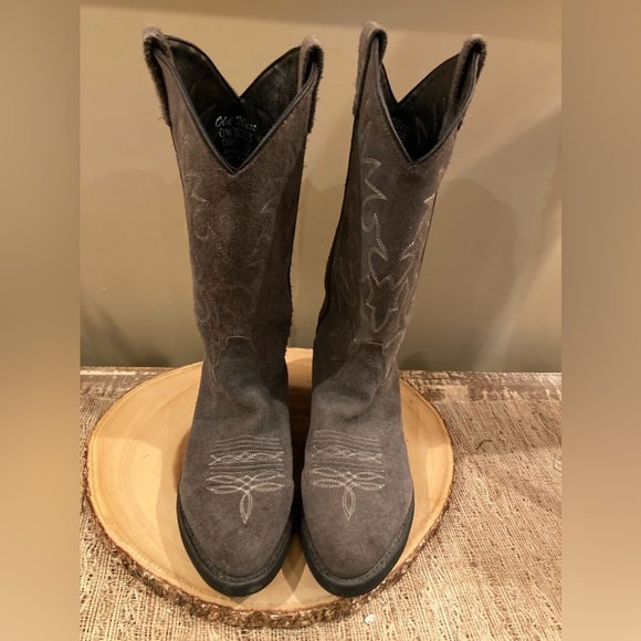 Old West Women’s 8D Gray Suede Leather Cowboy Boots Western Cowgirl‎ Well Made - Picture 6 of 16